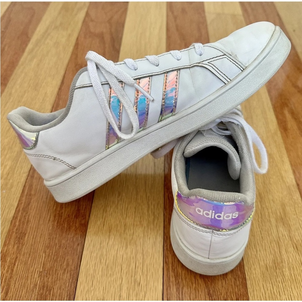 ADIDAS GRAND COURT LEATHER SNEAKERS TENNIS SHOES HOLOGRAM HOLOGRAPHIC UNICORN 6
